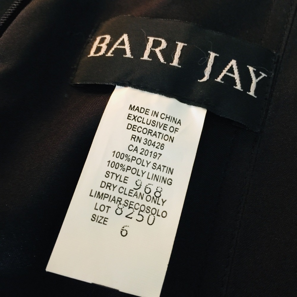 Bari Jay Black Strapless Cocktail Length Dress 6 - Picture 5 of 7